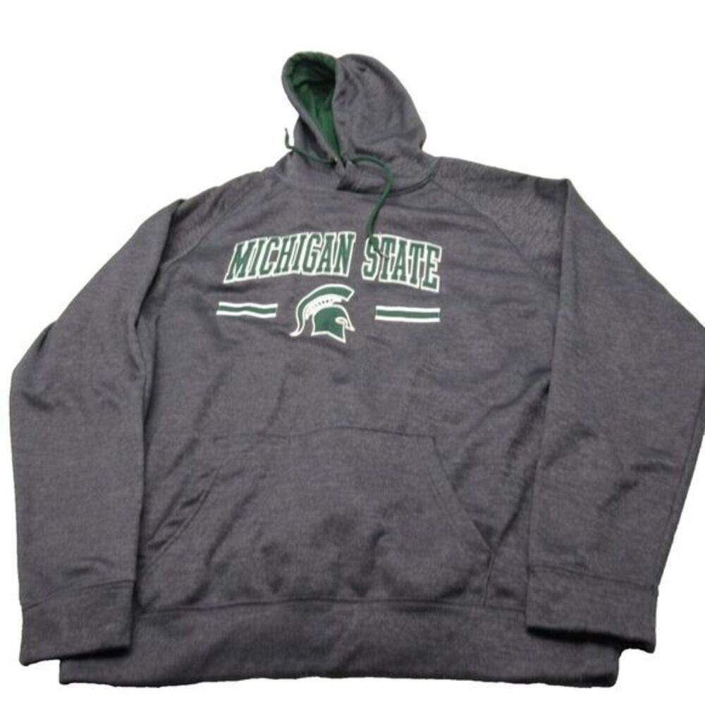 Michigan State Spartans Hoodie Men XL Gray Colosseum Fleece Pullover Sweatshirt